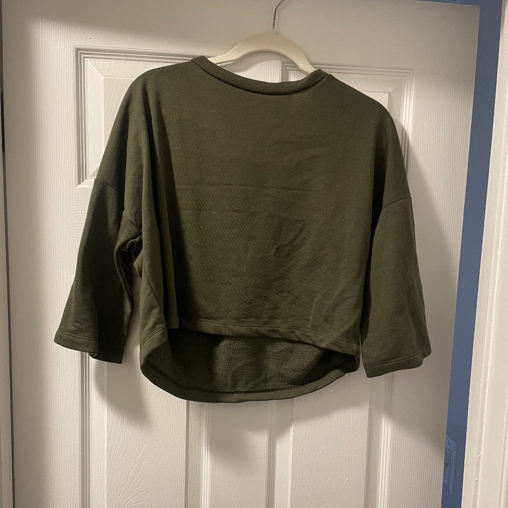 Forest Green Crop Sweatshirt